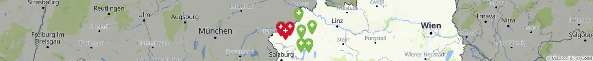 Kartenansicht für Apotheken-Notdienste in der Nähe von Mining (Braunau, Oberösterreich)